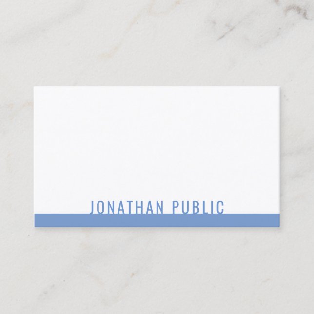 Modern Elegant Blue White Template Professional Business Card (Front)