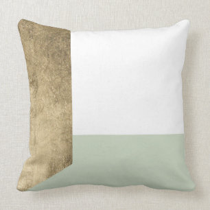 Modern elegant blush green gold geometrical cushion