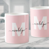 Modern Elegant Blush Pink Monogram