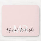 Modern elegant blush pink monogram script