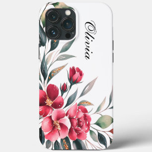 Modern elegant blush pink rose flowers iPhone 13 pro max case