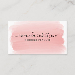Modern Elegant Blush Pink Signature Typography Business Card