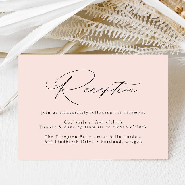 Modern Elegant Blush Pink Wedding Reception Enclosure Card (Creator Uploaded)