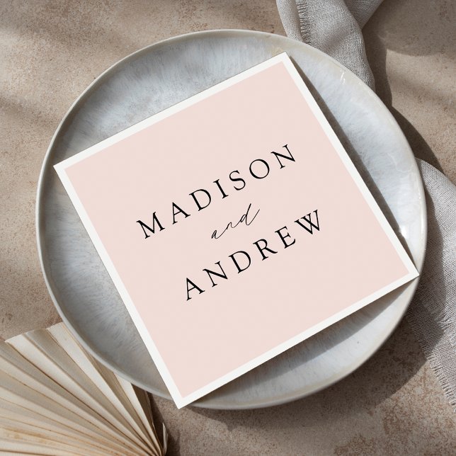 Modern Elegant Blush Wedding Napkin (Creator Uploaded)