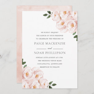 Modern Elegant Blush Winter Wonderland Wedding Invitation