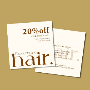 Modern Elegant Boho Brown Beauty Discount Card