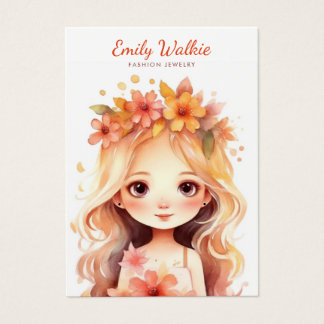 Modern Elegant boho girl earring display card