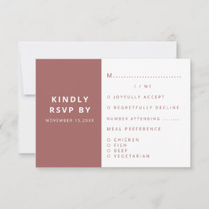 Modern Elegant boho Minimalist Wedding  RSVP Card