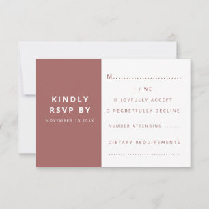 Modern Elegant boho Minimalist Wedding  RSVP Card