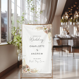 Modern, elegant boho wedding banner