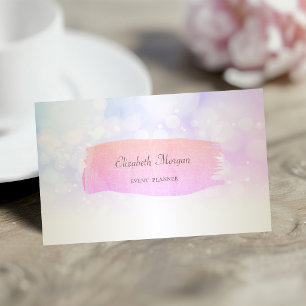 Modern Elegant Bokeh,Gold Brush Stroke Business Card