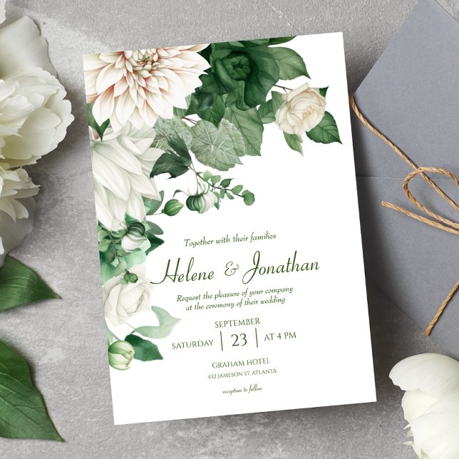 Modern Elegant Botanical Garden Wedding Invitation (Modern Elegant Botanical Garden Wedding Invitation)