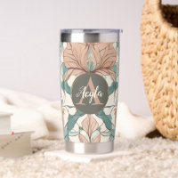 Modern Elegant Botanical Pink Floral Damask