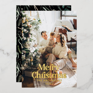 Modern elegant botanical typography photo black