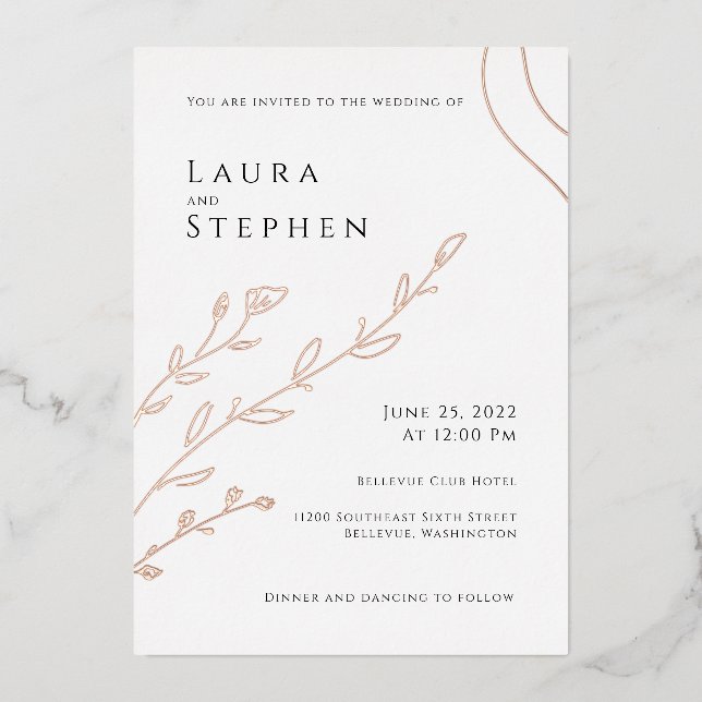 Modern Elegant Botanical Wedding (Front)