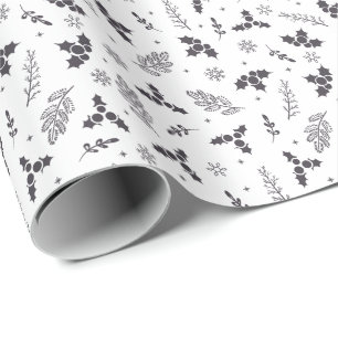 Modern Elegant Botanicals Christmas Holiday Gift Wrapping Paper