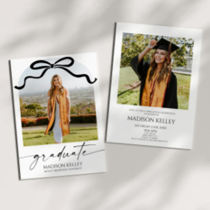 Modern Elegant Bow Photo Arch Graduation Party Invitation