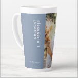 Modern Elegant Bride and Groom Photo Latte Mug<br><div class="desc">Modern Elegant Bride and Groom Photo Coffee Mug Simple Clean Modern Minimalist Name Date Dusty Blue</div>