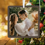 Modern Elegant Bride and Groom Wedding Photo Ceram<br><div class="desc">Modern Elegant Bride and Groom Wedding Photo Ceramic Ornament</div>