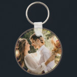 Modern Elegant Bride and Groom Wedding Photo Key Ring<br><div class="desc">Modern Elegant Bride and Groom Wedding Photo keychain</div>