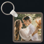 Modern Elegant Bride and Groom Wedding Photo Keych Key Ring<br><div class="desc">Modern Elegant Bride and Groom Wedding Photo keychain</div>