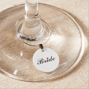 Modern Elegant Bride Bridal Shower Wedding Party Wine Charm