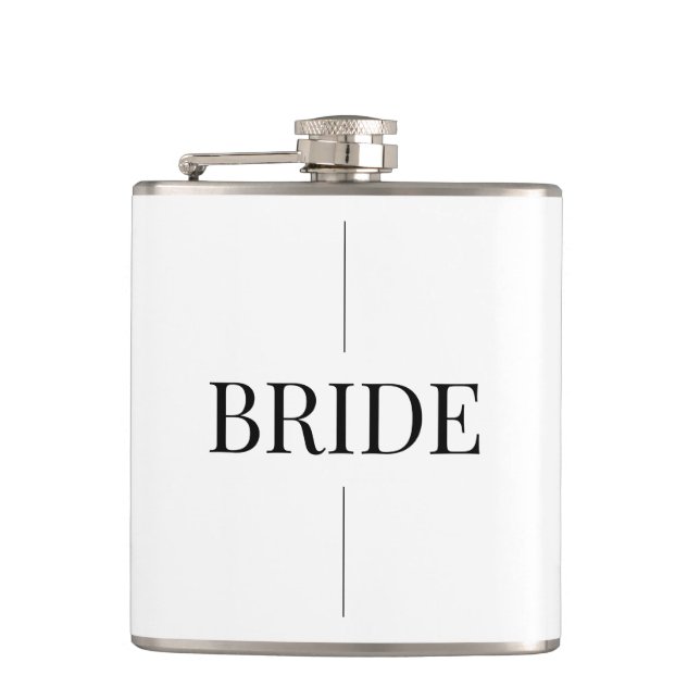 Modern Elegant Bride Flask (Front)