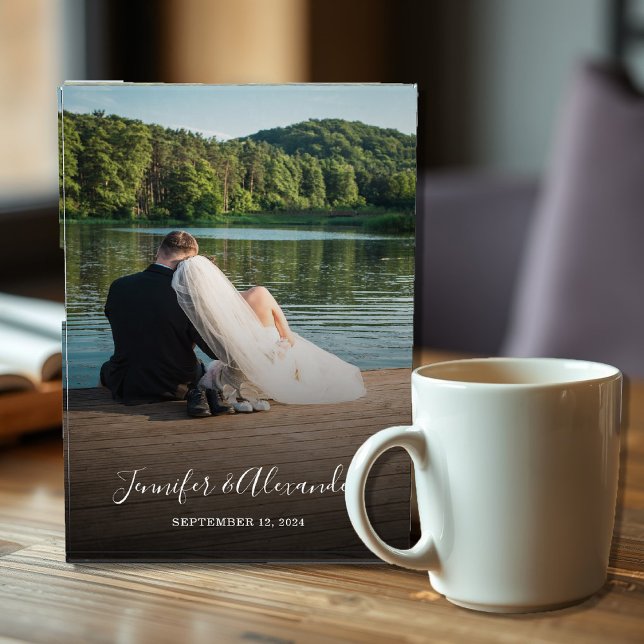 Modern elegant bride groom couple photo block (Modern elegant bride groom couple photo block. Wonderful wedding day keepsake.)