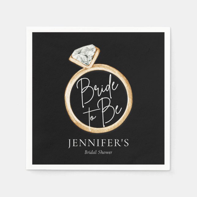 Modern Elegant Bride To Be Bridal Shower Napkin (Front)