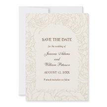 Modern elegant brown beige floral wedding