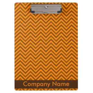 Modern Elegant Brown & Orange Zigzag Company Logo Clipboard