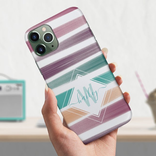 Modern Elegant Brush strokes Chic Script Name Case-Mate iPhone Case (Creator Uploaded)