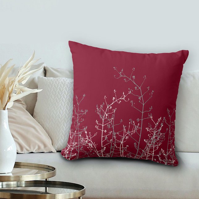 Modern Elegant Burgundy Grey Floral Cushion (Creator Uploaded)