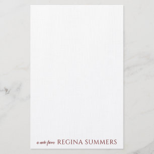 Modern Elegant Burgundy Personalised Stationery