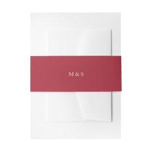 Modern Elegant Burgundy Wine Invitation Belly Band