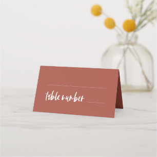 Modern elegant burnt brick wedding place card