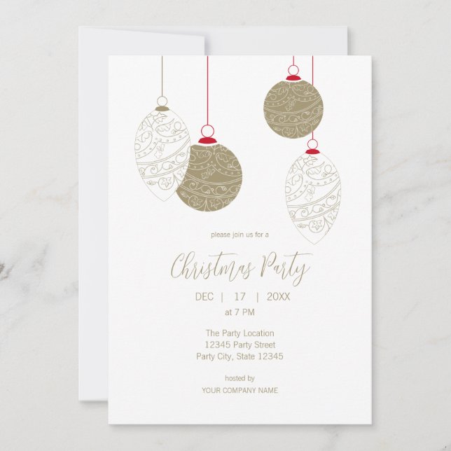 Modern Elegant Business Christmas Party Invitation (Front)