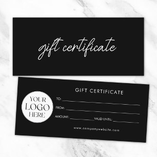 Modern Elegant Business Logo Gift Certificate