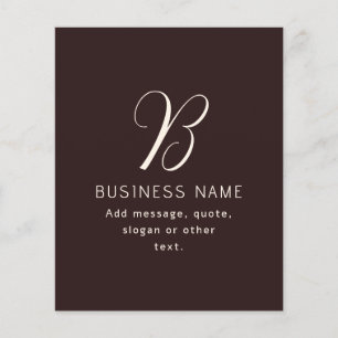 Modern Elegant Business Name Monogram Dark Brown Flyer