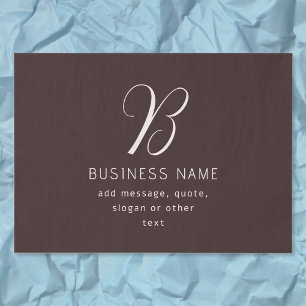 Modern Elegant Business Name Monogram   Dark Brown Tissue Paper