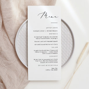 Modern Elegant Calligraphic Menu Card