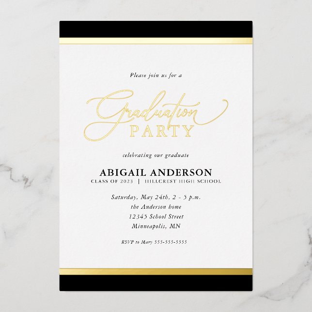 Modern Elegant Calligraphy Graduation Gold (Front)