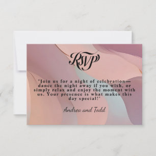 Modern elegant calligraphy pastel wedding RSVP card