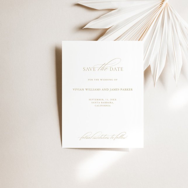Modern Elegant Calligraphy Save The Date Card (Modern Elegant Calligraphy Save The Date Card)
