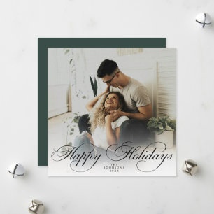 Modern Elegant Calligraphy Script Christmas Photo Holiday Card