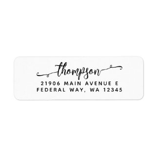 Modern Elegant Calligraphy Script Last Name Label