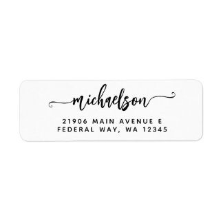 Modern Elegant Calligraphy Script Last Name Label