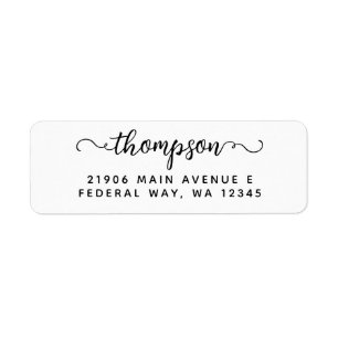 Modern Elegant Calligraphy Script Last Name Label