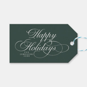 Modern Elegant Calligraphy Script Merry Christmas Gift Tags