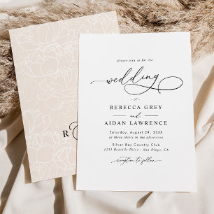 Modern Elegant Calligraphy Script Wedding Invitation